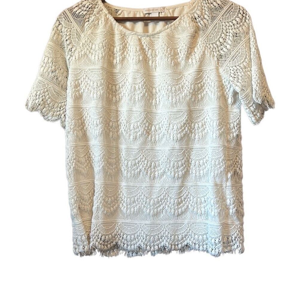 Westport 1962 Ivory White Lace‎ Crochet Bohemian Tunic Top